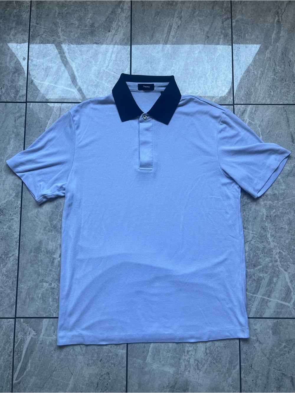 Theory Men's Authentic Kayser Anemone Milano Polo Periwinkle Stretch Casual Sz M